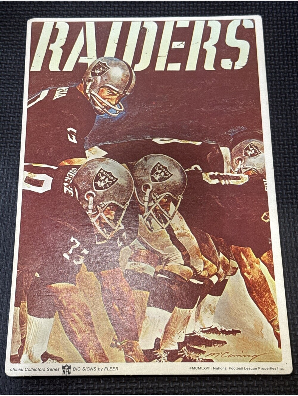 Vintage RARE OAKLAND RAIDERS 1968 Fleer Big Sign MAD BOMBER Lamonica